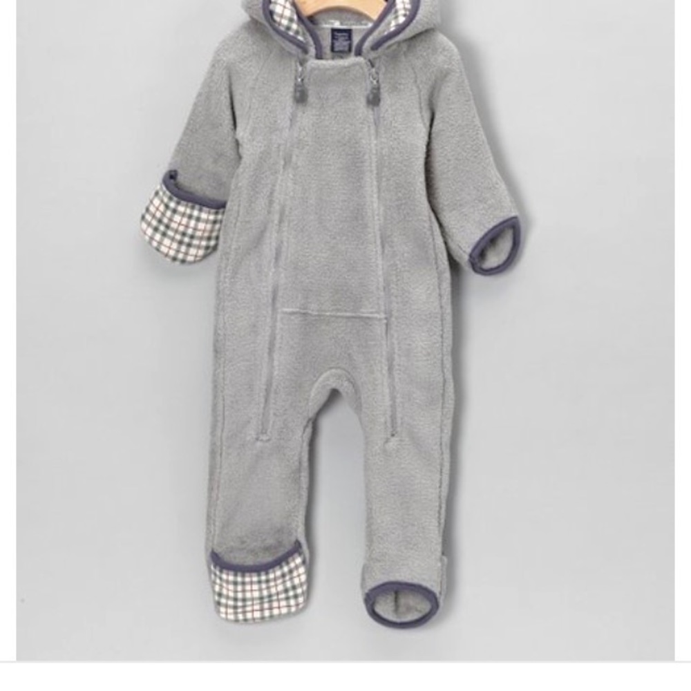 Grey Cozy Fleece Bunting